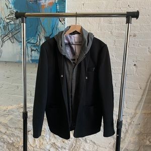 Projek black blazer with detachable hoodie - 2for1